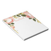 Roze Pioenen Gepersonaliseerd Notitieblok (Schuin)