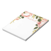 Roze Pioenen Gepersonaliseerd Notitieblok (Linkerzijde)