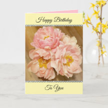  roze pioenen Happy Birthday
