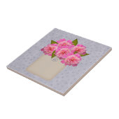 Roze pioenen in een oude crock Tegel Tegeltje (Zijkant)