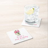 Roze Pioenen Mason Jar Verjaardag Kartonnen Onderzetters (Insitu)