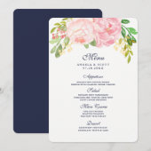  Roze Pioenen Menu Kaarten (5x7) (Voorkant / Achterkant)