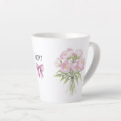 Roze pioenen met strik keramiek latte mok (Rechterhoek)
