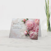 Roze pioenen op kant (Voorkant)