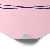 Roze pioenen Paarse geometrische frame bruiloft we Poster (Hoek)