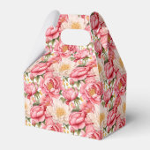 Roze Pioenen Party Treat Box Bedankdoosjes (Voorkant Zijde)