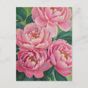 Roze pioenen Pastel Bloem Bloemen Briefkaart