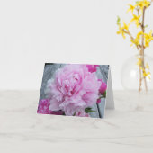 Roze Pioenen/Pioen Notecard Kaart (Gele Bloem)