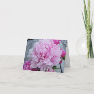 Roze Pioenen/Pioen Notecard Kaart
