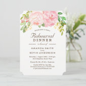 Roze Pioenen repetitie diner uitnodigingen (Staand voorkant)