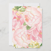 Roze Pioenen repetitie diner uitnodigingen (Achterkant)