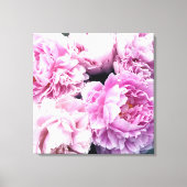 Roze Pioenen Stretched Canvas Print (Voorkant)