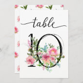 Roze Pioenen Tien Tafelnummer (Voorkant / Achterkant)