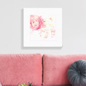 Roze Pioenen Uitgerekt Verpakt Canvas Art Print (Insitu (Woonkamer))