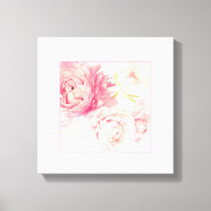 Roze Pioenen Uitgerekt Verpakt Canvas Art Print