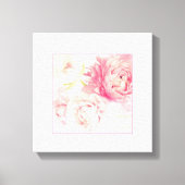 Roze Pioenen Uitgerekt Verpakt Canvas Art Print (Voorkant)