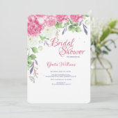 Roze pioenen uitnodiging (Staand voorkant)