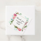 Roze Pioenen Verjaardag Bedankjes Labels (In situ)