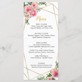 Roze Pioenen Verjaardag Menu