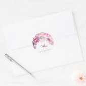Roze pioenen verjaardagsfeestje waterverf ronde sticker (Envelop)