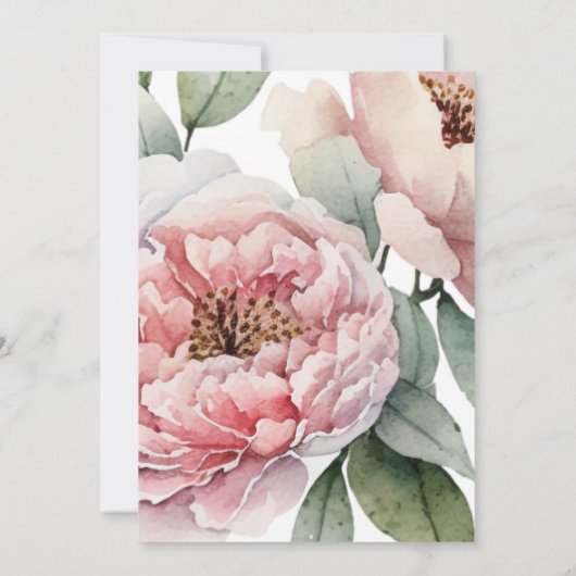 Roze Pioenen Viering van het Leven Begrafenis Kaart (Achterkant)