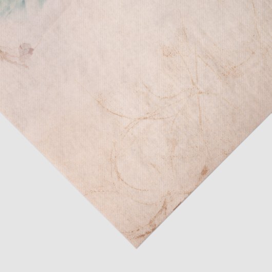 Roze Pioenen Vlinder op Perkament Decoupage Tissuepapier (Detail)