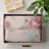 Roze Pioenen Vlinder op Perkament Decoupage Tissuepapier (Geschenk)