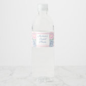  roze pioenen Vrijgezellenfeest Party Waterfles Etiket (Voorkant)