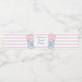  roze pioenen Vrijgezellenfeest Party Waterfles Etiket (Enkel label)