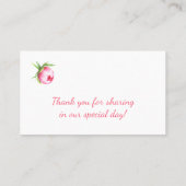 Roze Pioenen Waterverf Bloemen Plaatskaarten Plaatskaartje (Achterkant)