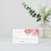 Roze Pioenen Waterverf Bloemen Plaatskaarten Plaatskaartje (Staand voorkant)