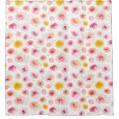 Roze pioenen Waterverf Bloemenpatroon Douchegordijn (Voorkant)