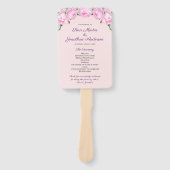 Roze Pioenen Waterverf | Bruiloft Handwaaier (Voorkant)