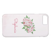 Roze Pioenen  Waterverf Case-Mate iPhone Case (Achterkant (Horizontaal))