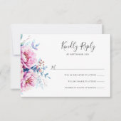 Roze pioenen | Waterverf Floral RSVP-kaart RSVP Kaartje (Voorkant)
