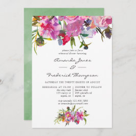 roze pioenen Waterverf repetitie diner Kaart