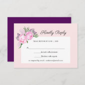 Roze Pioenen Waterverf | RSVP (Voorkant / Achterkant)