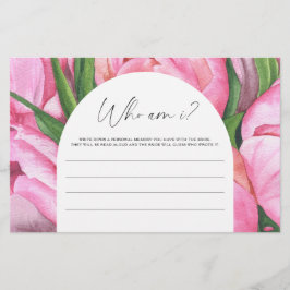 Roze pioenen - Wie ben ik vrijgezellenfeest spel Briefpapier