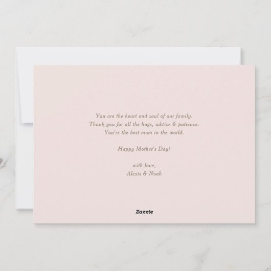 Roze Pioenenkrans Beste Mama Gelukkige Moederdag Feestdagenkaart (Achterkant)