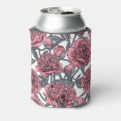 Roze pioenentuin blikjeskoeler (Blikje Achterkant)