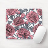 Roze pioenentuin muismat (Met muis)