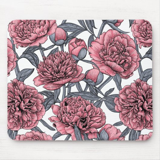 Roze pioenentuin muismat (Voorkant)
