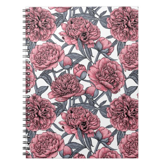 Roze pioenentuin notitieboek (Voorkant)