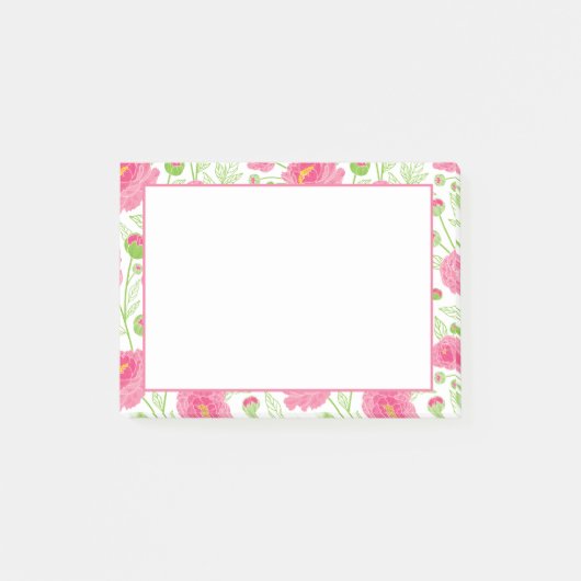 Roze Pioenentuin Post-it® Notes (Voorkant)