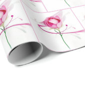 Roze Pioenknop Abstract Schilderij Cadeaupapier (Rol Hoek)