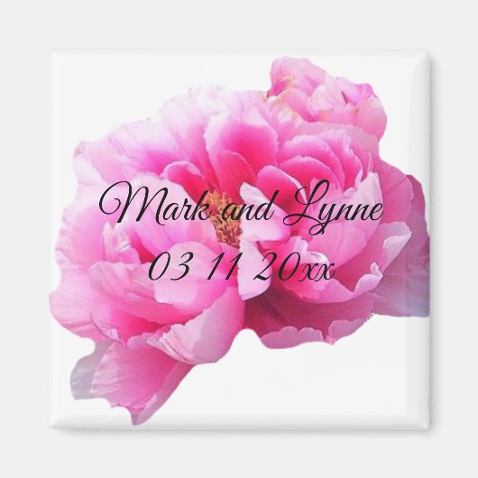 Roze Pioenmagneet Magneet (Voorkant)