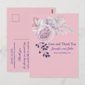 Roze Pioenpaarse Geometrische Frame Bedankt Briefkaart (Voorkant / Achterkant)