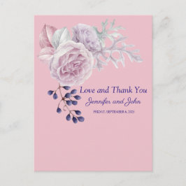 Roze Pioenpaarse Geometrische Frame Bedankt Briefkaart