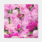 Roze Pioenpatroon Magneet (Voorkant)