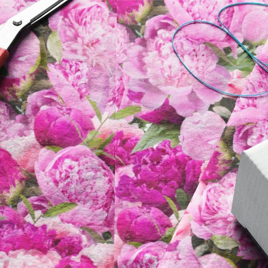 Roze Pioenpatroon Tissuepapier